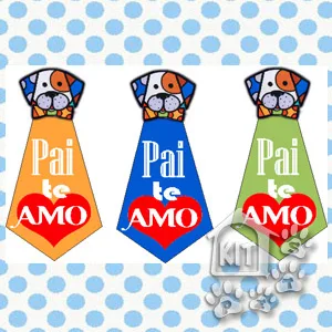 Gravata em EVA estampado Dia dos Pais - 10 unidades