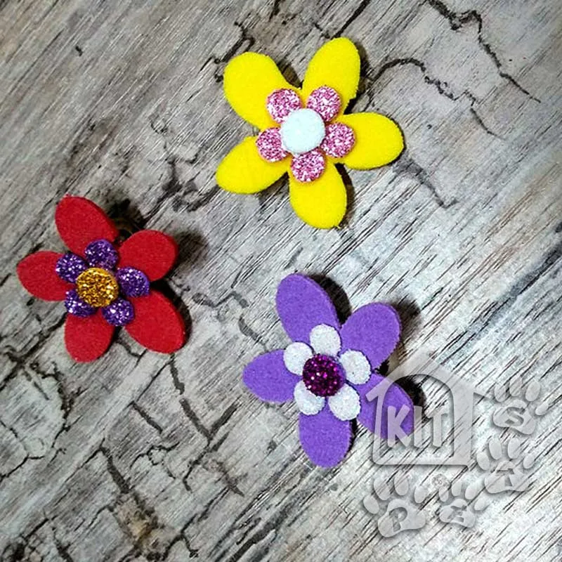 Enfeite Topete Flores - 10 unidades