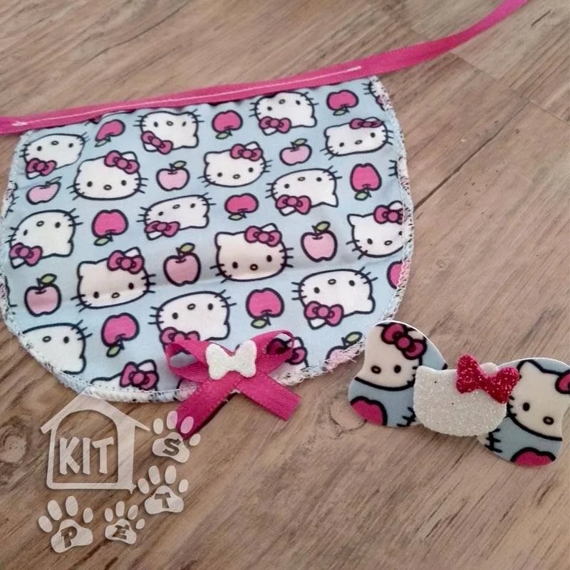 Conjunto Babador + 1 laço Hello Kitty - 10 unidades