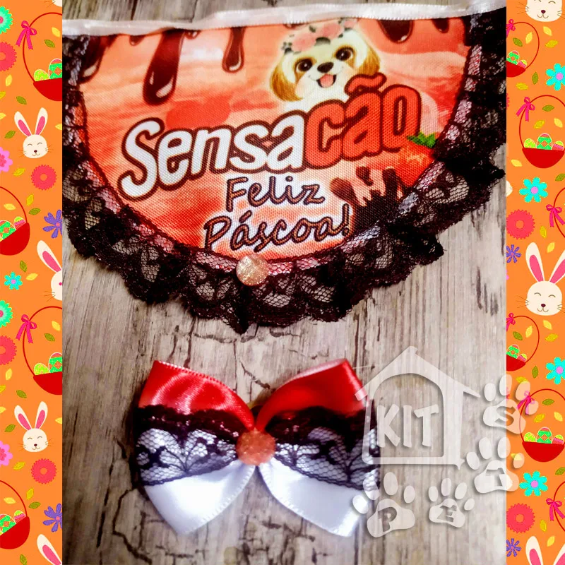 Conjunto Babador chocolate + laço - 10 unidades