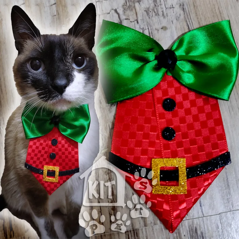Gravata em Tecido Papai Noel - 10 unidades