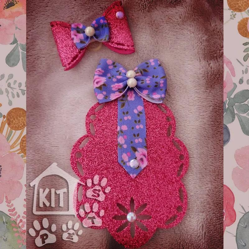 Conjunto gravata Feminina + laço - 10 unidades