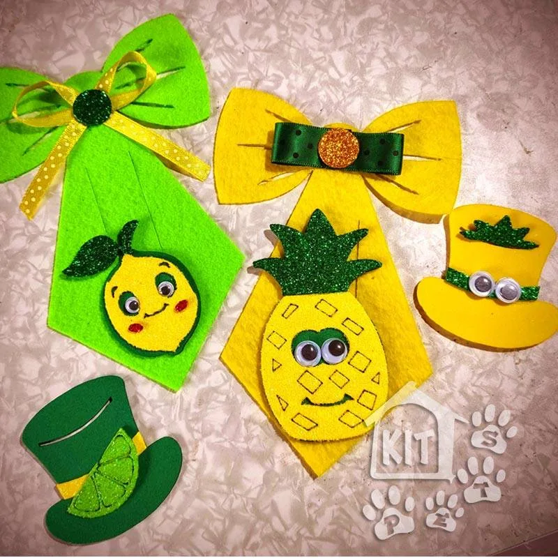 Conjunto Gravata + Cartola Frutinhas Kitpets - 10 unidades