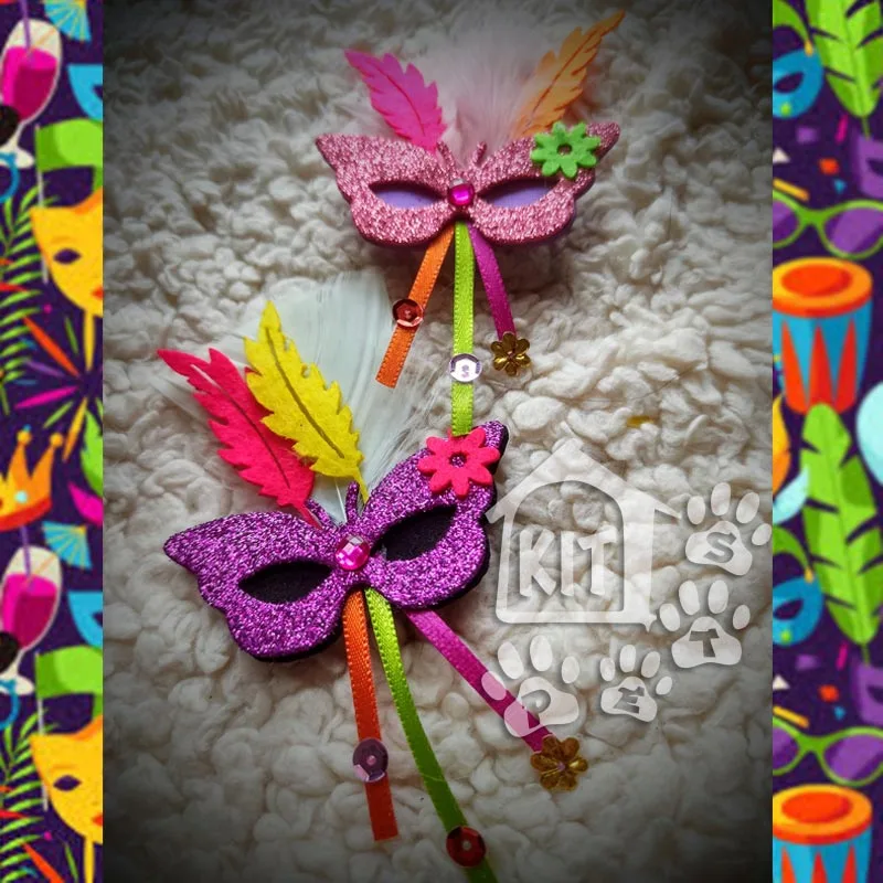 Máscara de Carnaval Topete Paetês - 10 unidades